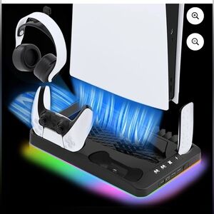 PS5 CONSOLE LED LIGHT COOLING & CHARGING STATION